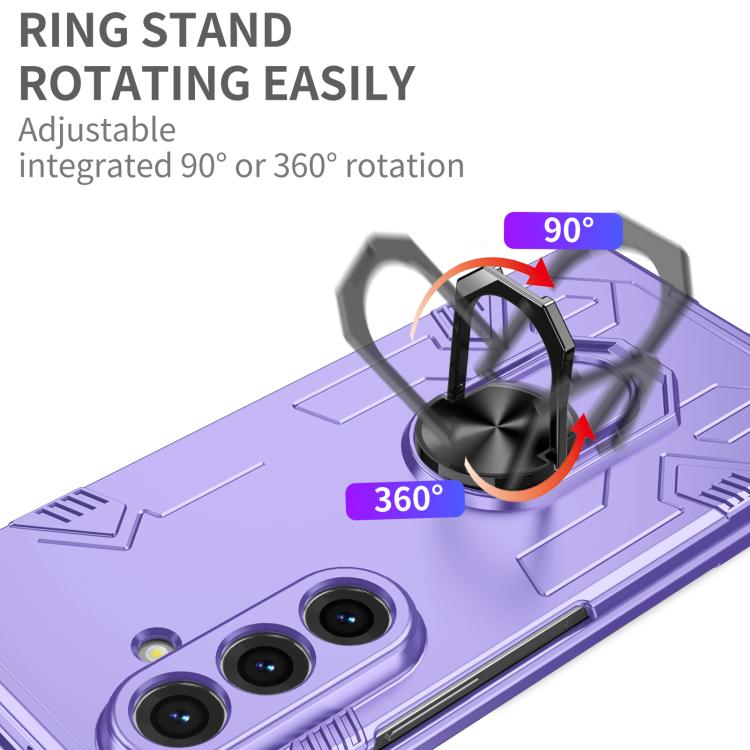 Funda protectora mate con anillo antigolpes y protección UV para Samsung Galaxy Z Fold7 5G (morado)