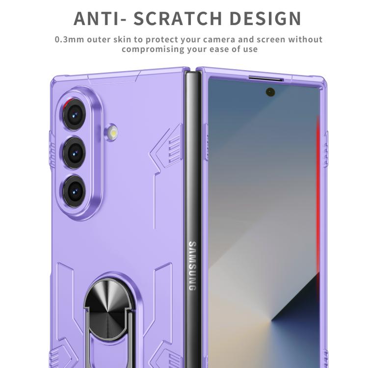 Funda protectora mate con anillo antigolpes y protección UV para Samsung Galaxy Z Fold7 5G (morado)