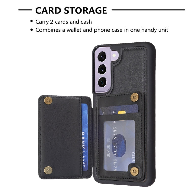 Para Samsung Galaxy S21 5G BF26 Wave Pattern Card Bag Holder Phone Case (Negro)