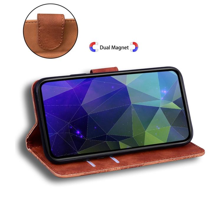 Funda de cuero con tapa para Tecno Spark 30 Pro, color puro y tacto suave (marrón)