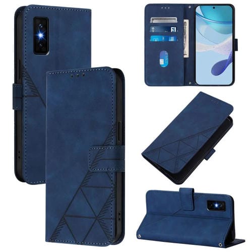 Funda de cuero con relieve 3D para Infinix GT 30 Pro (azul)