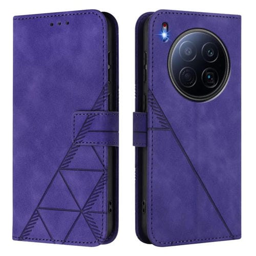 Funda de cuero con tapa y relieve 3D para Tecno Camon 40 Premier (morado)