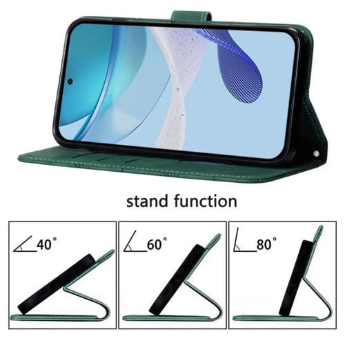 Funda de cuero con relieve 3D para Tecno Pop 10 (Verde oscuro)