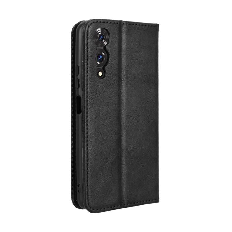 Funda de Cuero Cubot A10 Textura Retro Hebilla Magnética (Negra)