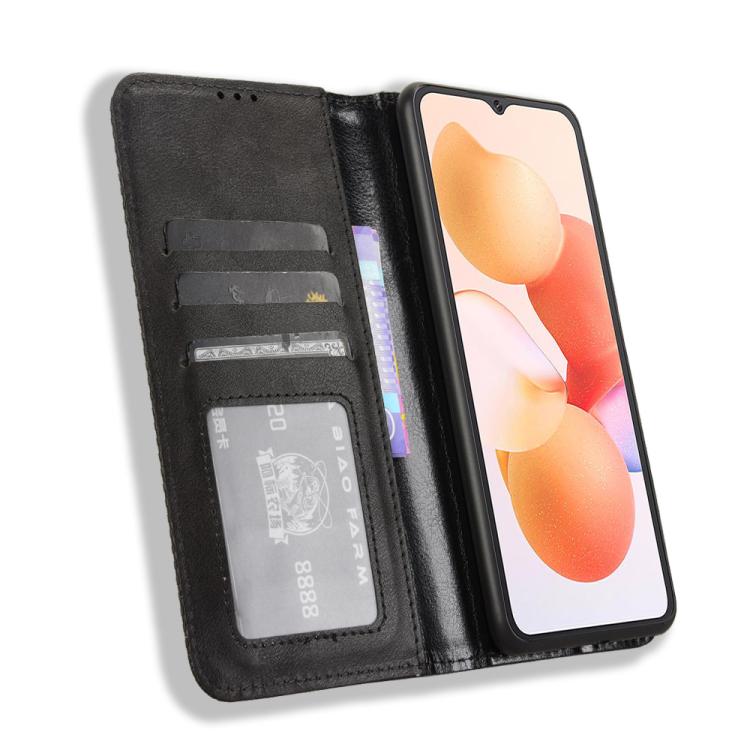 Funda de Cuero Cubot A10 Textura Retro Hebilla Magnética (Negra)