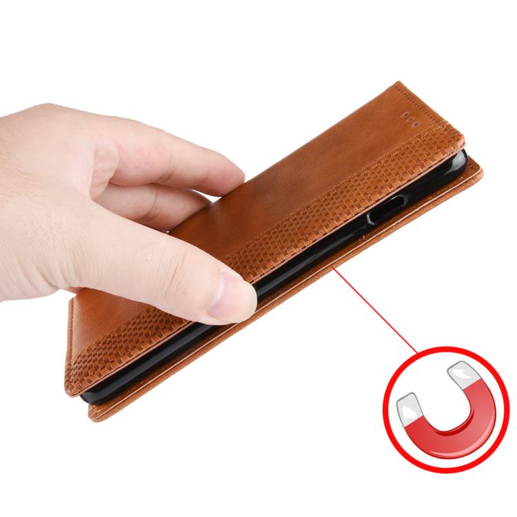 Funda de Cuero Cubot Max 5 Textura Retro Hebilla Magnética (Marrón)