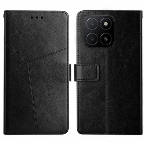 Funda de Cuero con Tapa y Patrón en Forma de Y para Honor X8C 4G (Negro)