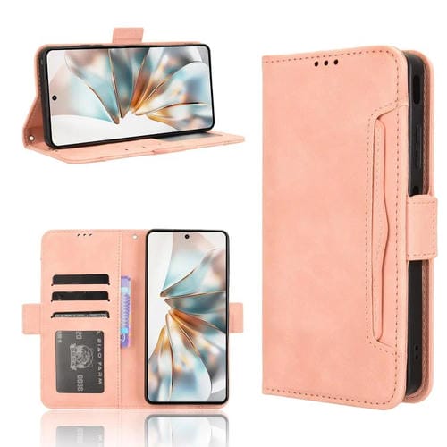 Funda de Piel Textura Becerro con Ranuras para Tarjetas para ZTE Nubia Z60S Pro (Rosa)