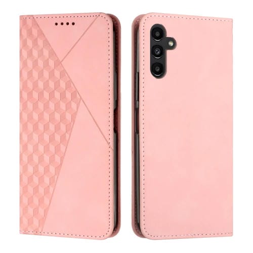 Estuche para teléfono Samsung Galaxy A05S Cuero Magnético con Empalme de Diamantes (Oro Rosa)