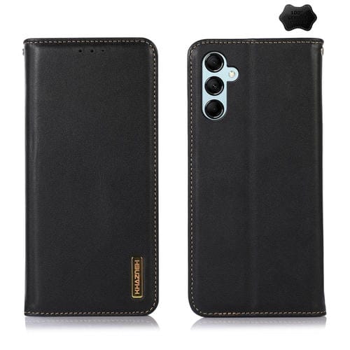 Funda para Teléfono Samsung Galaxy A55 5G Khazneh Nappa Cuero de Vaca con Capa Superior (Negro)