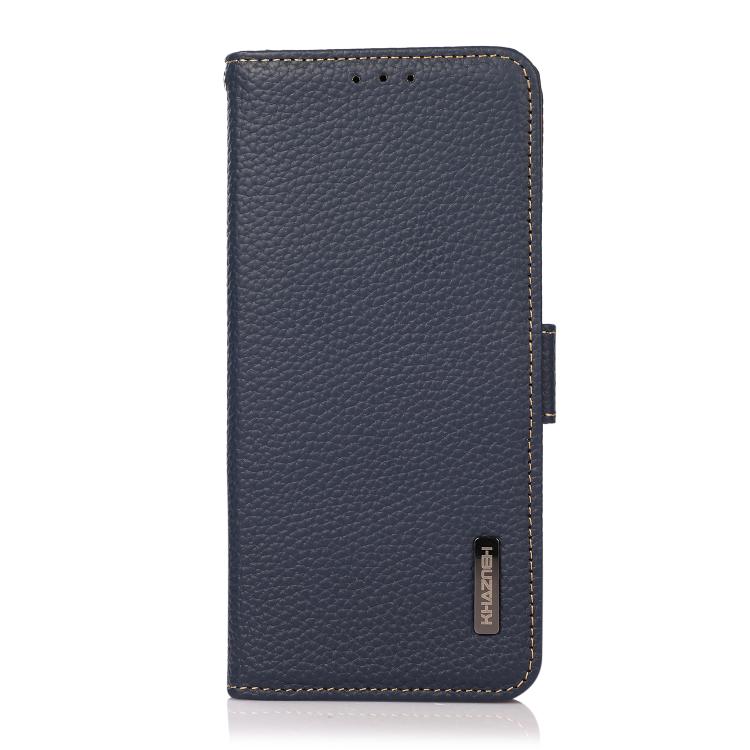 Funda para Teléfono Khazneh con Imán Lateral Rfid de Cuero Genuino para OnePlus Ace 5 Pro / Ace 5 / 13R (Azul)