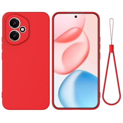 Funda de silicona líquida para Honor 400 Global de 156,5 mm, color sólido, anticaídas y cobertura total (roja)