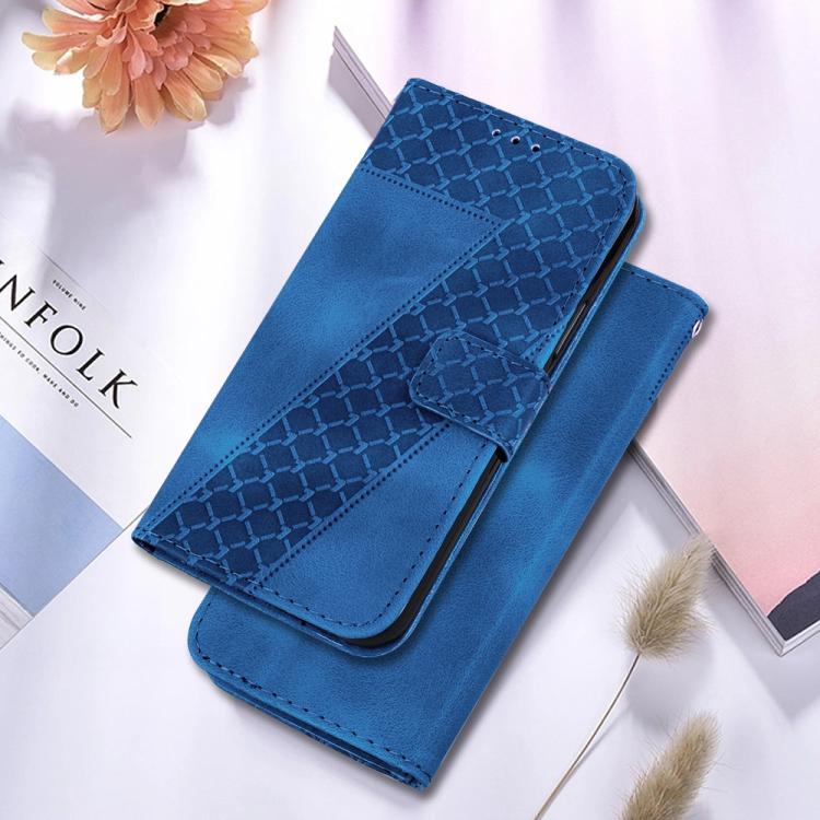 Funda de cuero con relieve de siete formas para Tecno Camon 40 (azul)