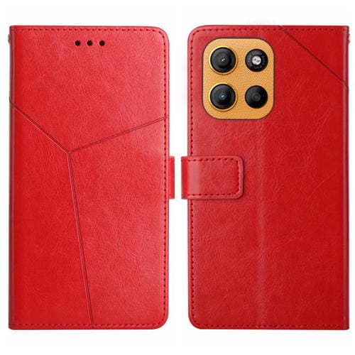 Funda de Cuero con Tapa y Patrón para Motorola Moto G Stylus 5G 2025 Ht01 (Rojo)