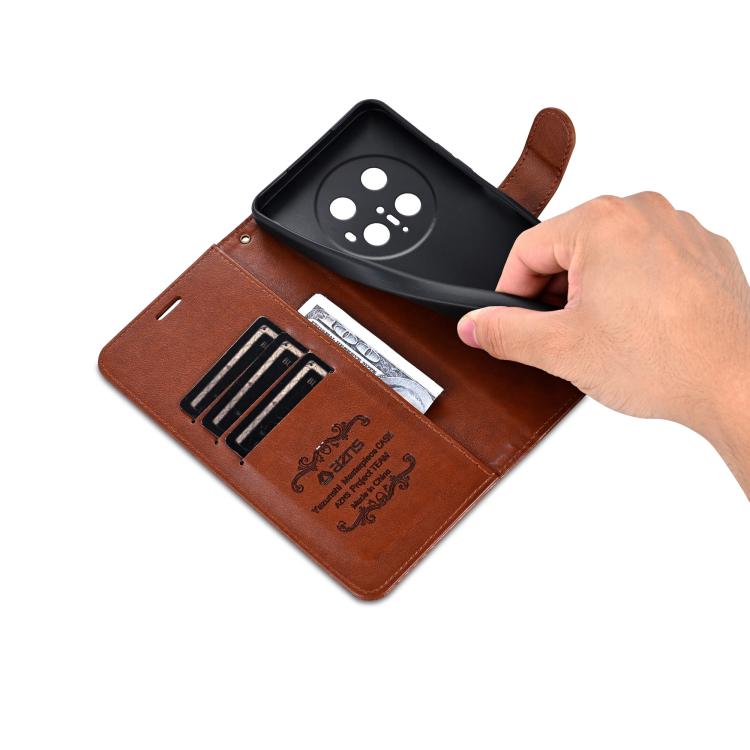 Funda de Piel de Oveja con Tapa para Huawei Mate 70 Pro y 70 Pro+ (Marrón)
