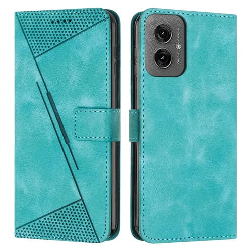 Funda de Cuero Triangular para Motorola Moto G55 Dream con Cordón (Verde)