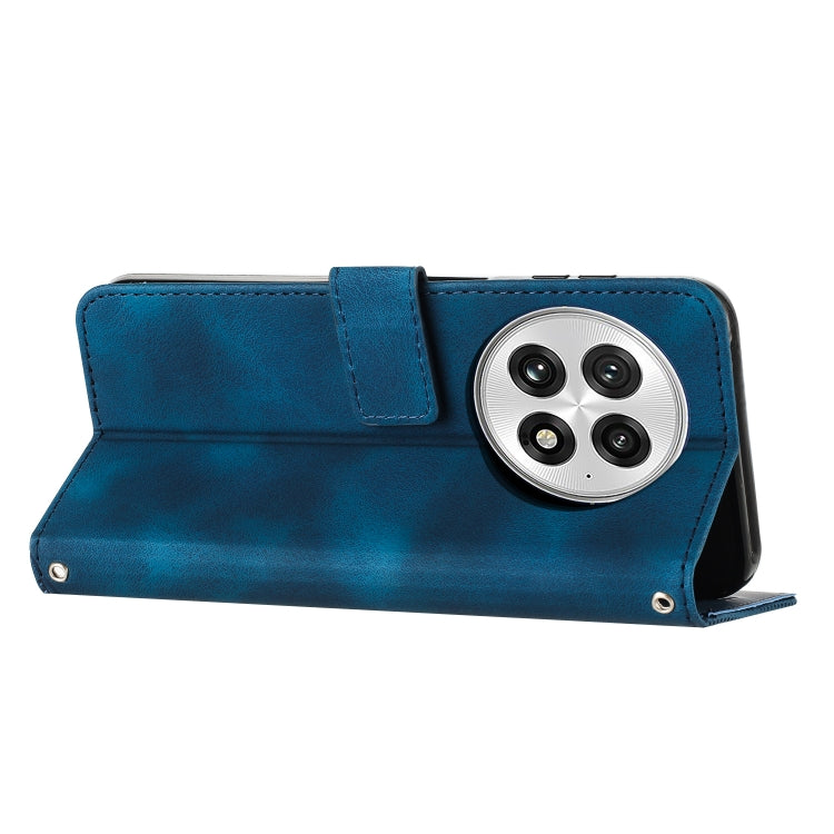 Funda de Cuero Triangular para Teléfono OnePlus 13 Dream con Cordón (Azul)