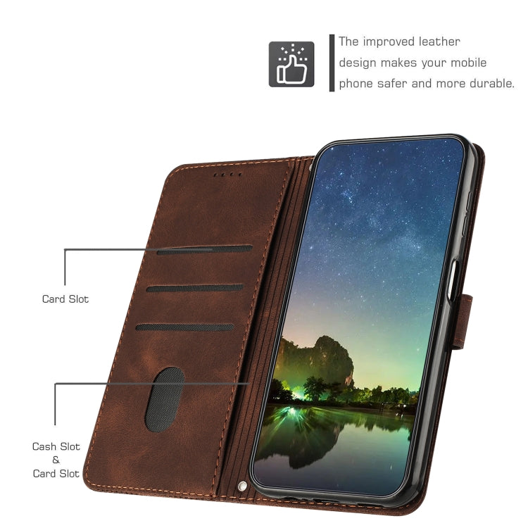 Funda de Cuero Triangular para OnePlus 13 Dream con Cordón (Marrón)