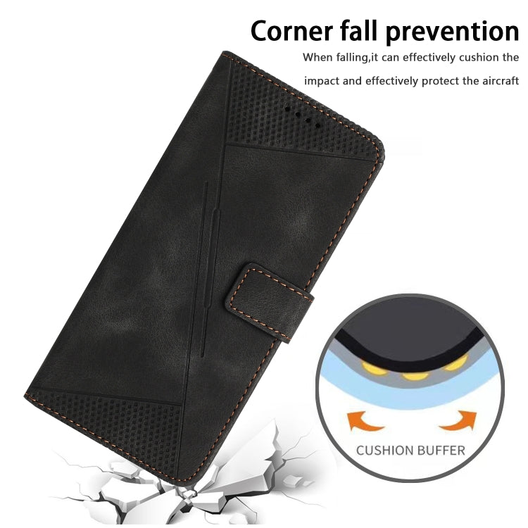 Funda de Cuero Triangular para Teléfono OnePlus 13 Dream con Cordón (Negro)