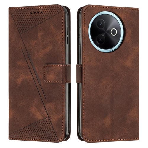 Funda de Cuero Triangular con Cordón para Vivo Y39 5G Global Dream (Marrón)