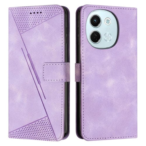 Funda de Cuero Triangular para Tecno Spark 30 5G Dream con Cordón (Morado)