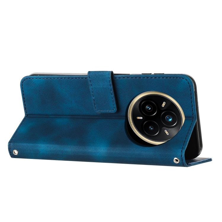 Funda de Cuero Triangular Dream Triangle con Cordón para Realme 14 Pro+ (Azul)