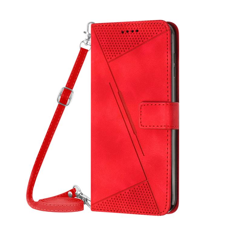 Funda de Cuero Triangular con Cordón para Realme 14 Pro Dream (Roja)
