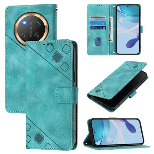 Funda de Cuero con Relieve para Honor X9C 5G (Verde)