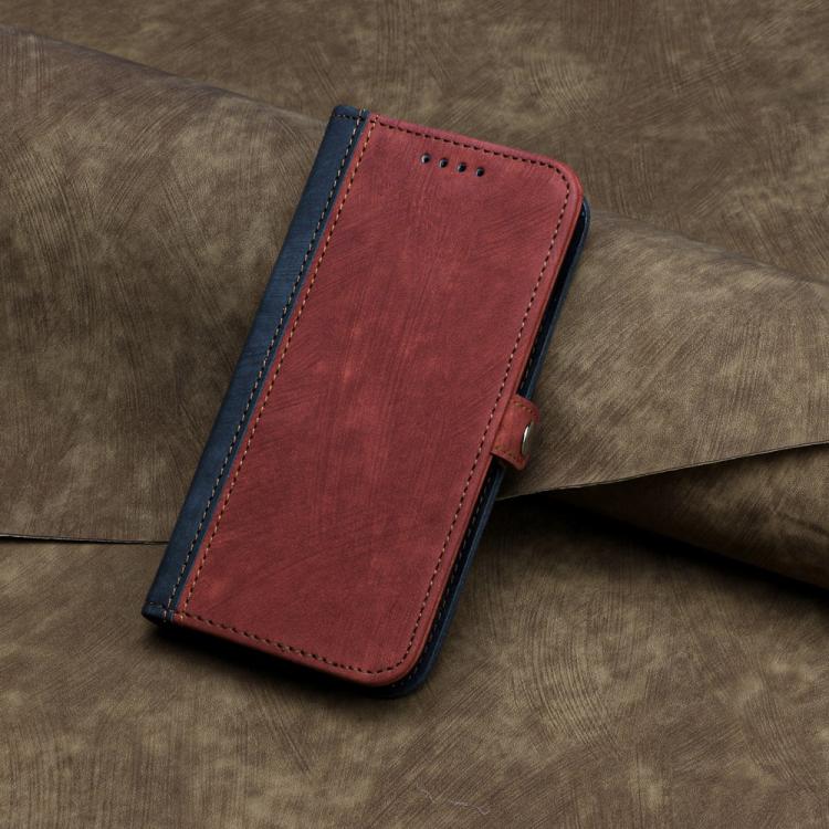 Funda de Cuero para Huawei Enjoy 20 Se 4G con Correa de Mano y Hebilla Lateral Doble (Rojo)