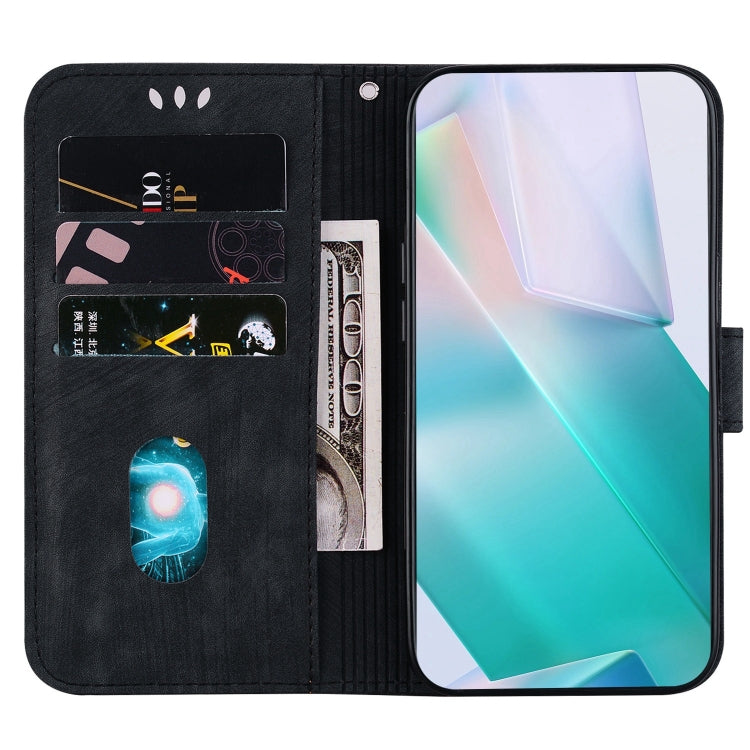 Para Samsung Galaxy S10 Funda de cuero con relieve Little Tiger (negro)
