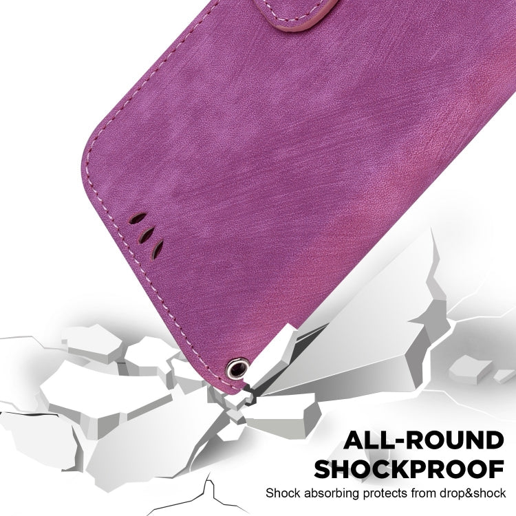 Para Samsung Galaxy A10e / A20e Funda para teléfono de cuero con relieve Little Tiger (rojo rosa)