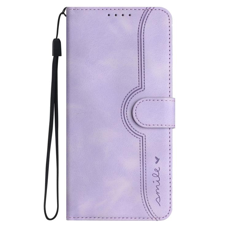 Funda de Piel para Huawei Enjoy 20E con Diseño de Corazón (Morado)