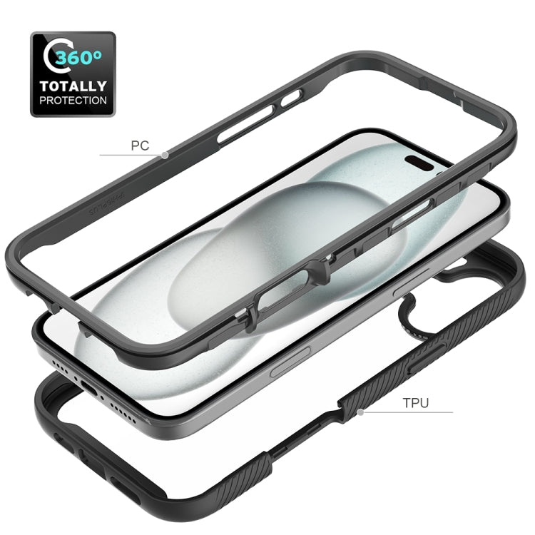 Funda para iPhone 16 Plus TPU Transparente a Prueba de Golpes Diseño Cielo Estrellado (Rosa)