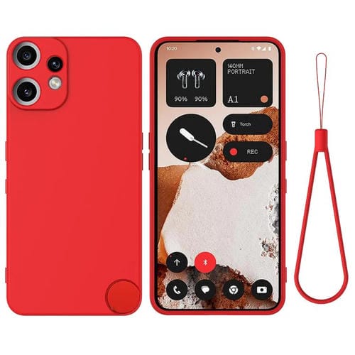 Funda de silicona líquida de color sólido CMF Phone 2 Pro, a prueba de caídas y cobertura total (roja)