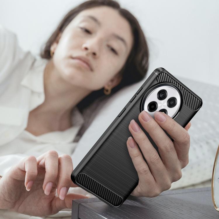 Funda de TPU para OnePlus Ace 5 5G con Textura Cepillada de Fibra de Carbono (Negra)