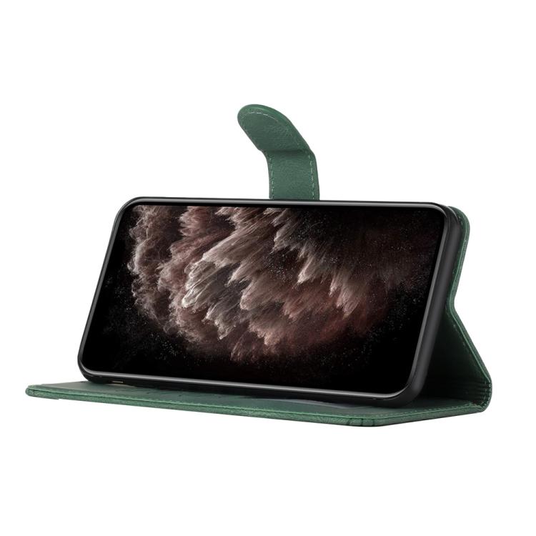 Funda de Cuero con Tapa Cúbica para Huawei Enjoy 50/Nova Y70 (Verde)