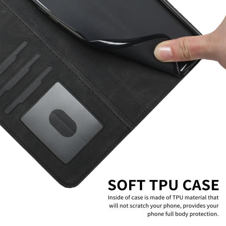 Funda de Cuero con Tapa Cúbica para Oppo A5 Pro 5G (Negra)