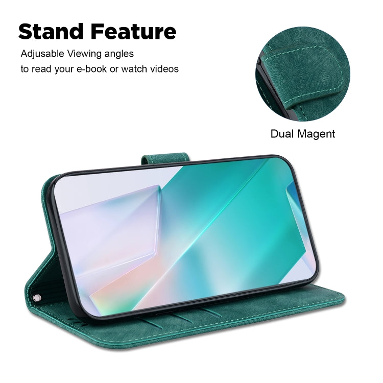 Funda para OnePlus Nord Ce4 5G de Cuero con Relieve Little Tiger (Verde)