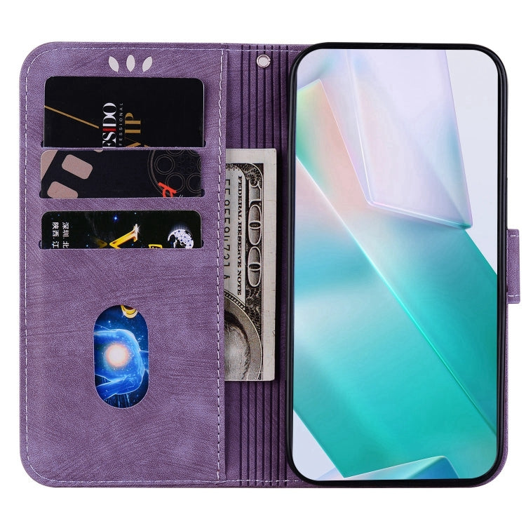 Funda de Cuero En Relieve Little Tiger para Huawei P Smart Z (Púrpura)