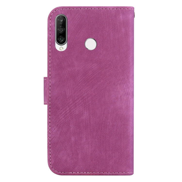 Funda para Huawei P30 Lite / Nova 4E de Cuero con Relieve Little Tiger (Rojo Rosa)