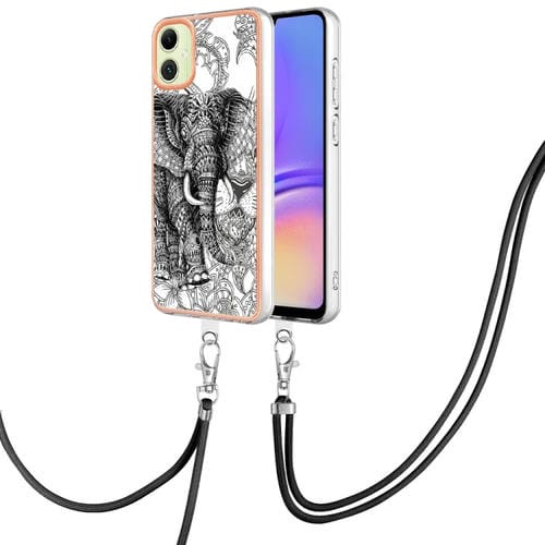 Estuche para Teléfono Samsung Galaxy A05 Imd Doble Cara Galvanoplastia con Cordón (Totem Elephant)