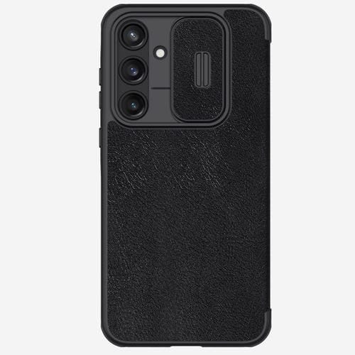 Funda de Cuero Nillkin Qin Series Pro para Samsung Galaxy A55 con Cubierta de Cámara Deslizante (Negro)