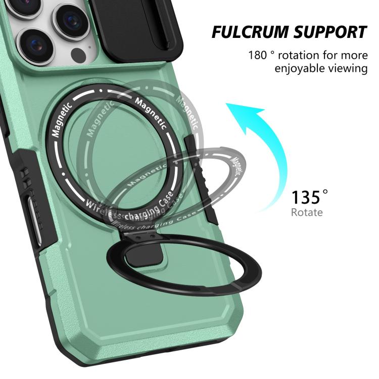 Funda Híbrida TPU y PC con Soporte Magsafe y Protección para iPhone 16 Pro Max (Azul Claro)