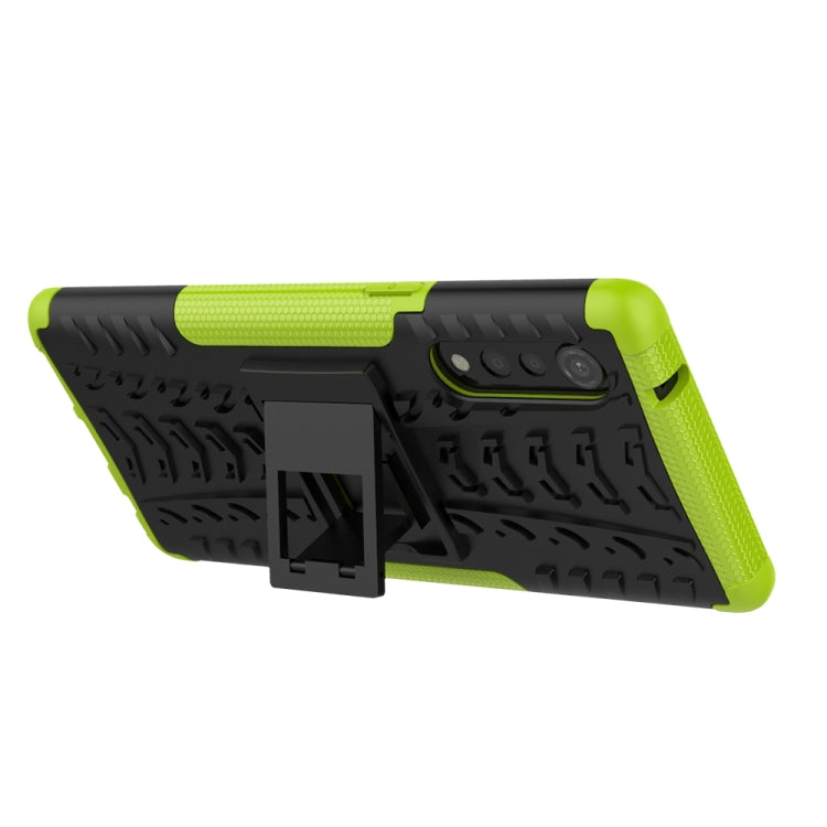 Funda Protectora para LG Velvet TPU + PC a Prueba de Golpes con Soporte (Verde)
