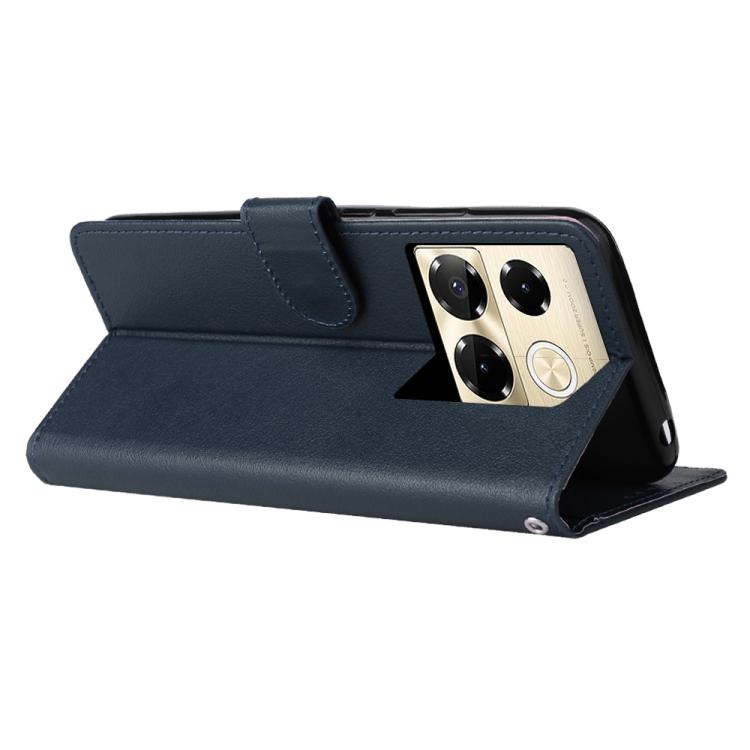 Funda de Cuero Multifuncional para Infinix Note 40 Pro 5G / 4G / 40 Pro+ 5G con 3 Ranuras (Azul Oscuro)