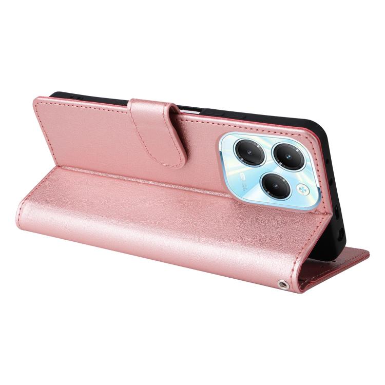 Funda de cuero multifuncional con 3 ranuras para tarjetas para Infinix Hot 40/40 Pro (oro rosa)