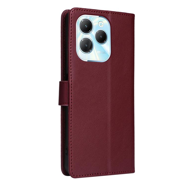 Funda de cuero multifuncional con 3 ranuras para tarjetas para Infinix Hot 40/40 Pro (rojo vino)