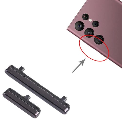 Ein- / Ausschalttaste und Lautstärke Samsung Galaxy S22 Ultra 5G SM-S908 (Schwarz) - (10 Stück)