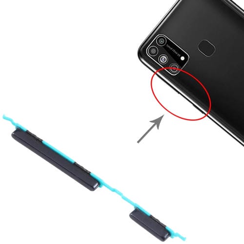 Boutons d'alimentation et de volume Samsung Galaxy M31 SM-M315 (Noir) Pack de (10 pièces)