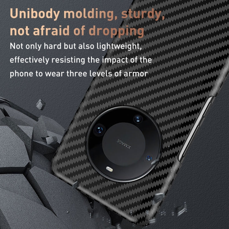 Funda para Huawei Mate 60 Pro a Prueba de Golpes de Fibra de Carbono (Negro Rojo)